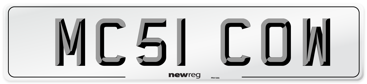 MC51 COW Number Plate from New Reg